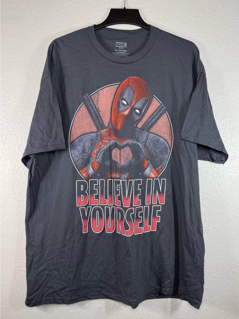 Deadpool “Believe In Yourself”Black T-shirt Size 2XL Marvel Tee